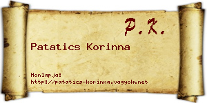 Patatics Korinna névjegykártya